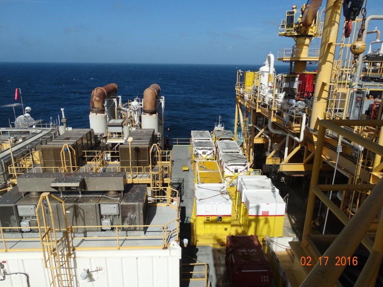 Picture 1: Shows the Tucker equipment layout on the Main Deck of the CPP Platform during the 2016 TAR